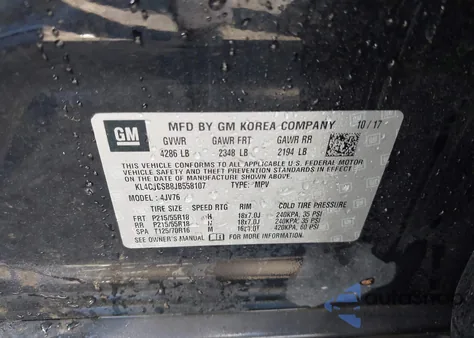 2018 Buick Encore Essence from USA, damaged, VIN KL4CJCSB8JB558107